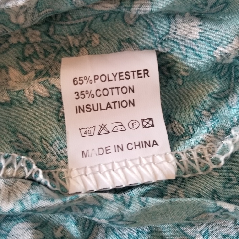 NWOT Boho Turquoise Floral Print Wrap Dress - Picture 4 of 4